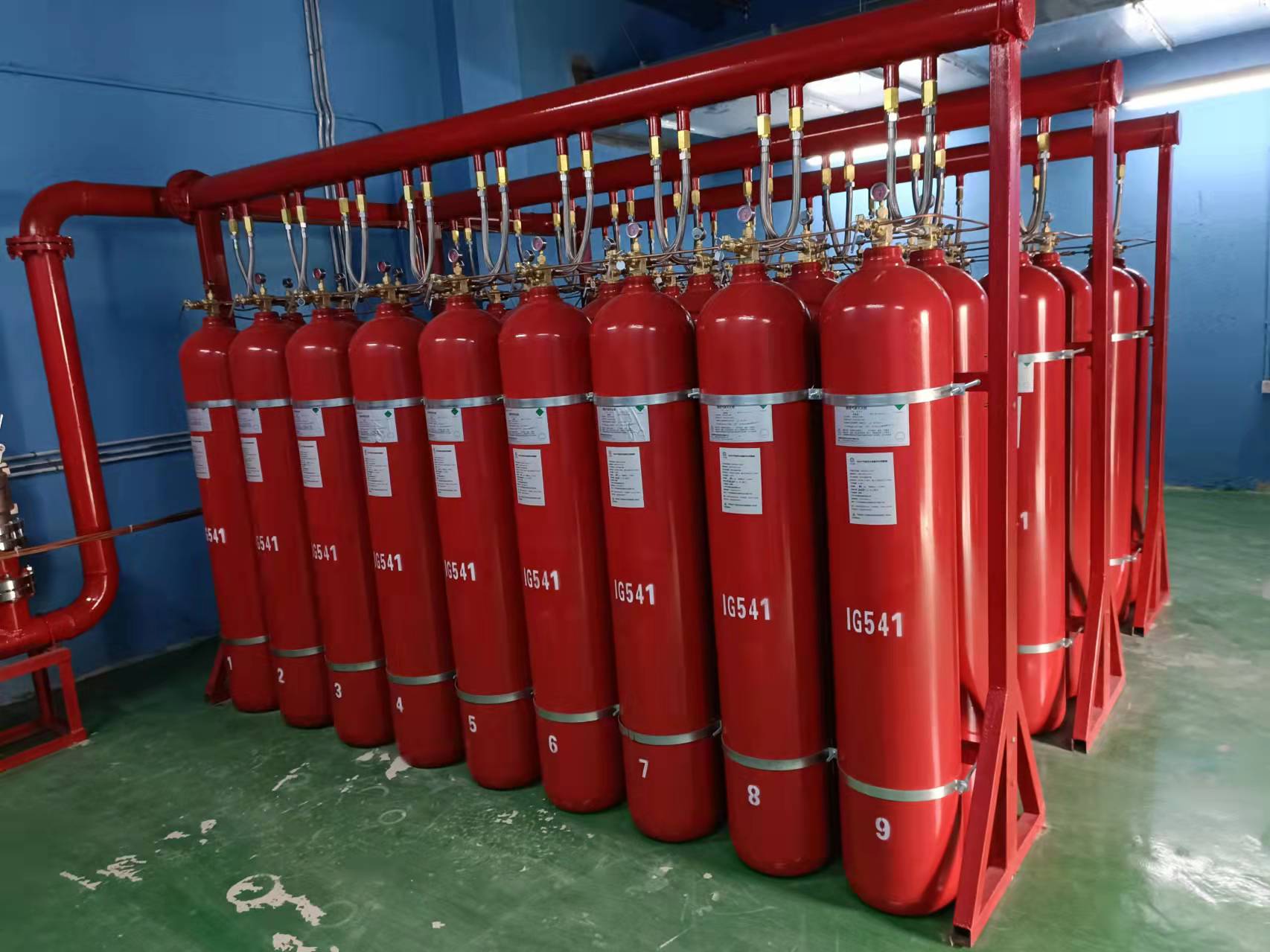 工业生产线IG541气体灭火安装案例